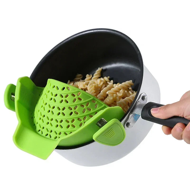 Universal Silicone Strainer With Pan Clip