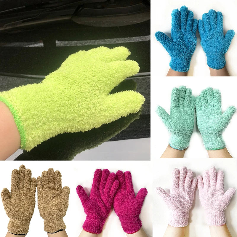Housework Coral Fleece Cleaning Gloves