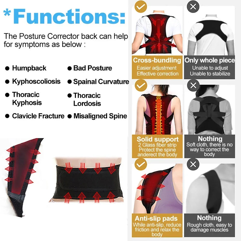 Adjustable Back Posture Corrector Clavicle Spine Back Pain Relief