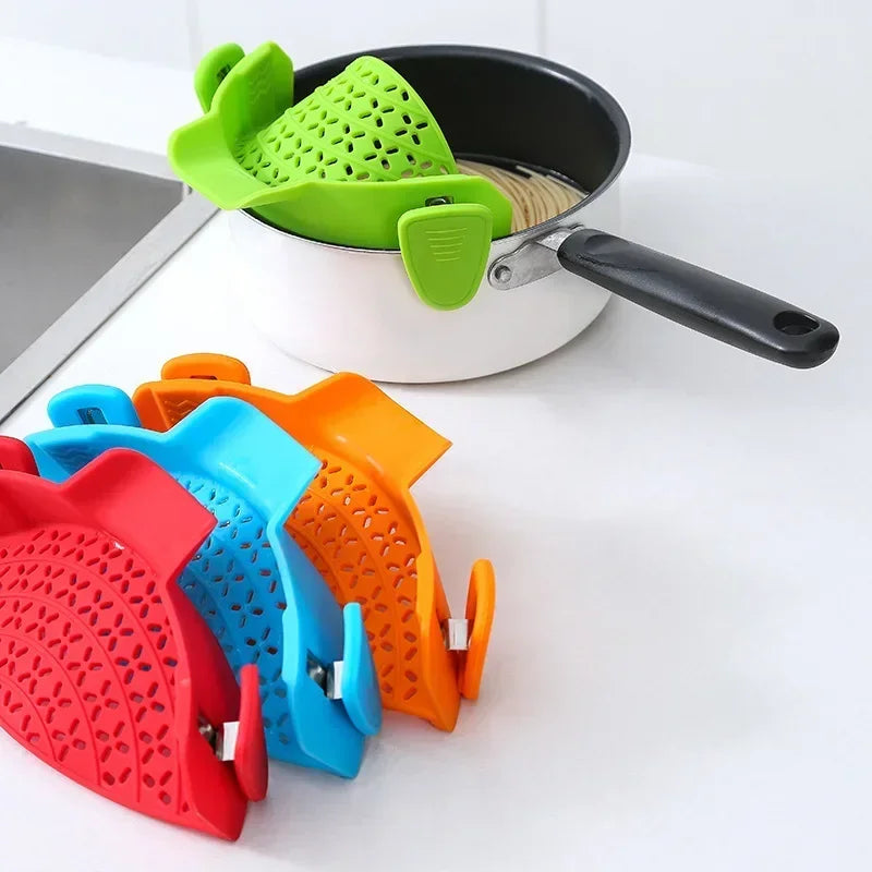 Universal Silicone Strainer With Pan Clip