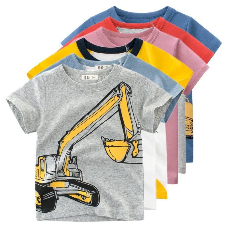 Summer t-shirt for boys with cartoon figures